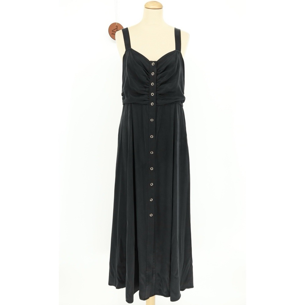 Favorite Daughter The Paloma Ruched Maxi Dress‎ Large Button Front Sleeveless
